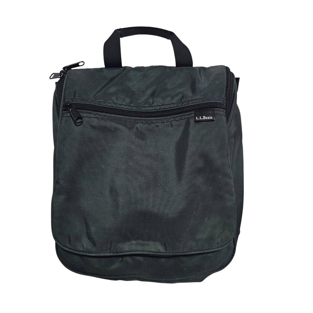 L.L. Bean Personal Organizer Toitery Bag Green Nylon Hanging Travel Case